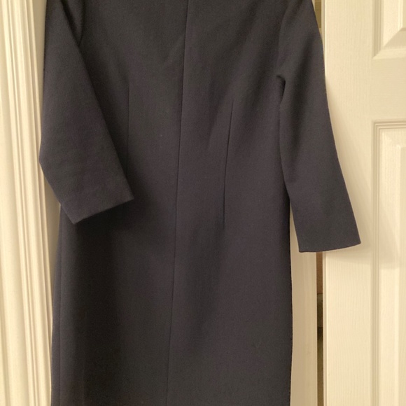 J. Crew Dark Navy wool V Neck Crepe Sheath Dress Lined 4 - Picture 9 of 9